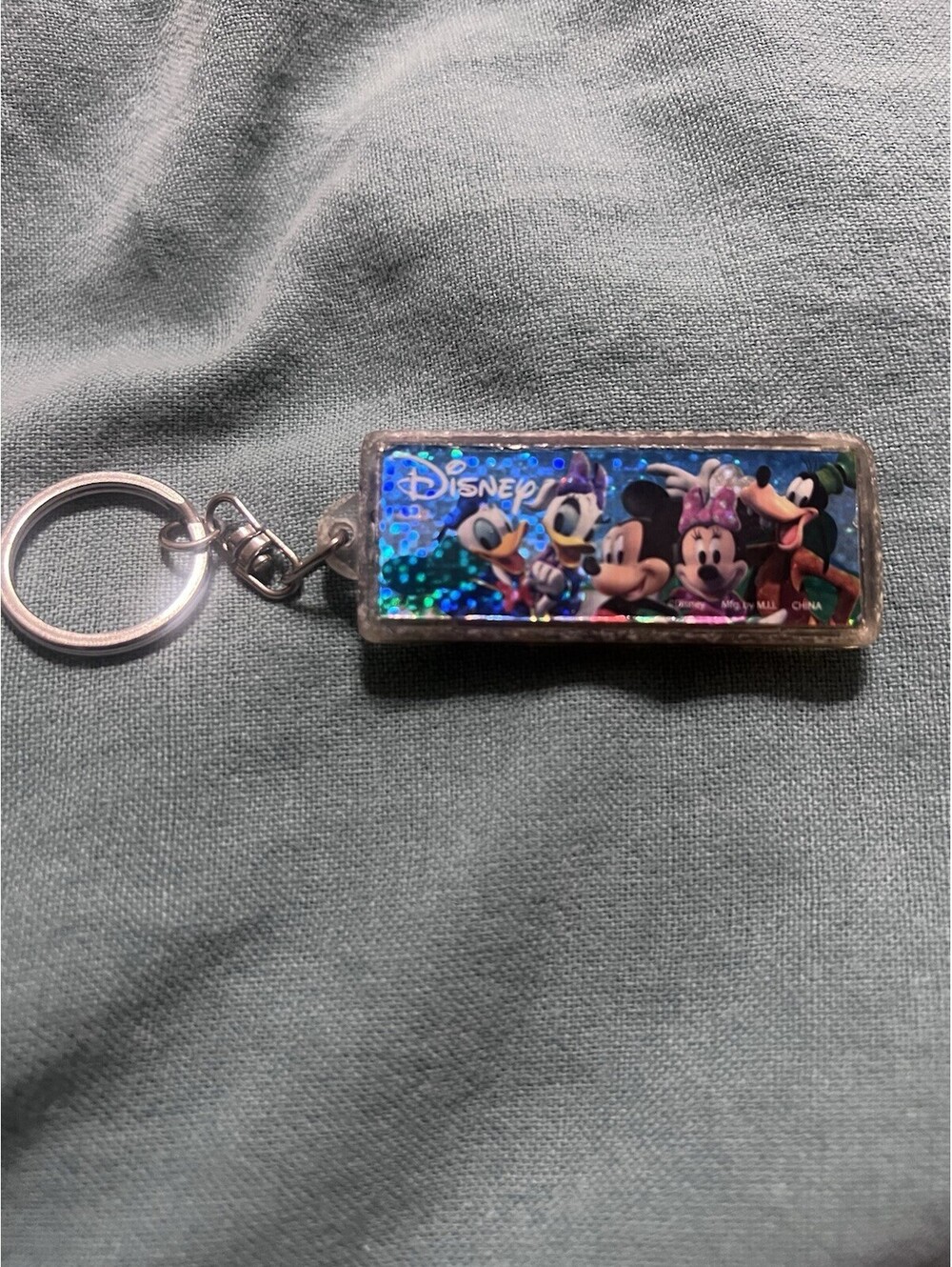 Disney #1 Teacher Keychain Mickey Minnie Donald Daisy Goofy Holographic